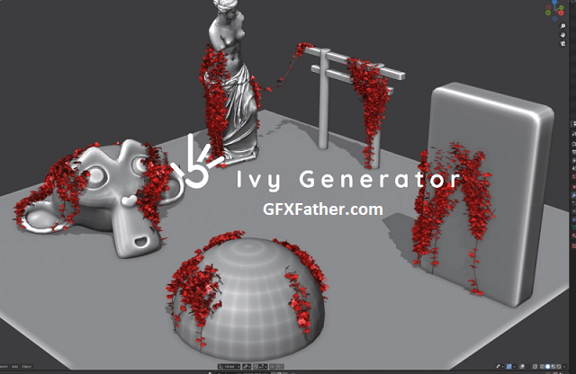 Ivy Generator for Geometrynodes Fields For Blender Free Download