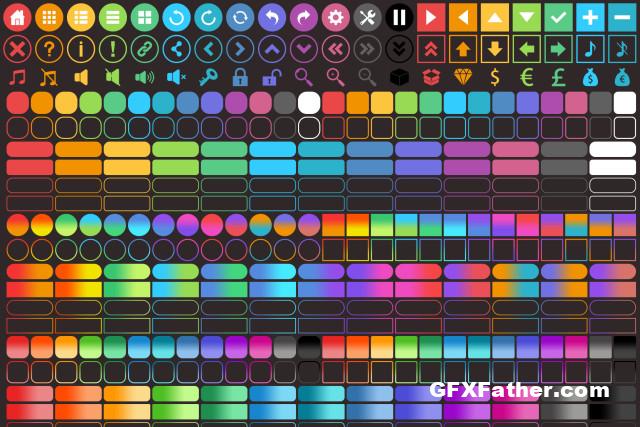 6000+ Flat Buttons Icons Pack Unity Asset