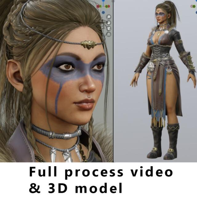 Blender Game Ready Character Modeling Full process video 3D model