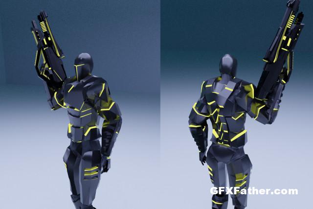 Game Ready Futuristic Soldier Unity Asset
