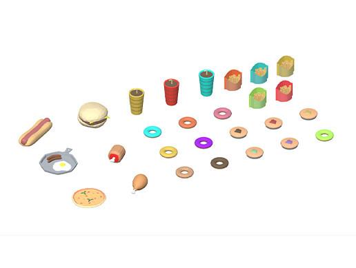 Low Poly Fast Food Unity Asset