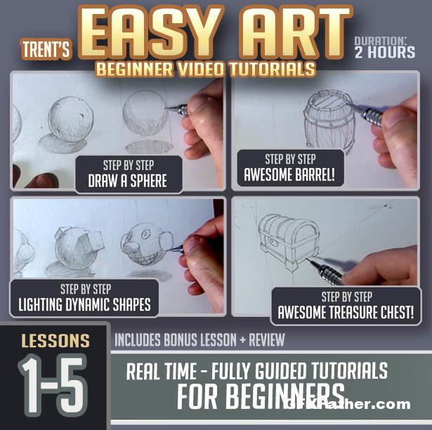 Gumroad Easy Art Lessons 1-25 Learn to Draw on paper (Full course)
