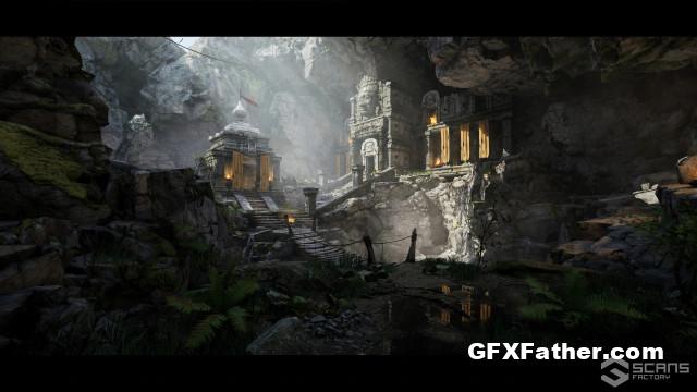 Unreal Engine Ancient Temple Ruins-Mountains Environment