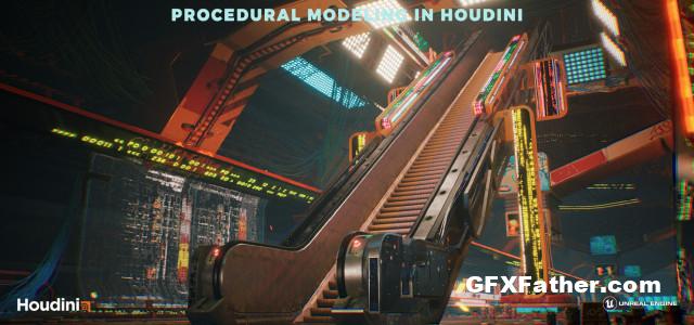CGcircuit Houdini Tutorial Procedural Modeling Escalator