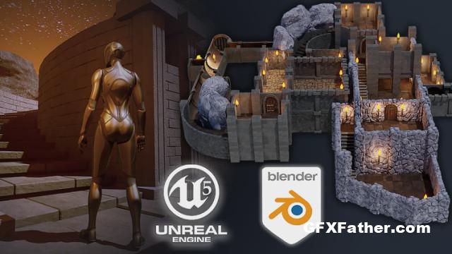 Udemy Blender 3 to Unreal Engine 5 Dungeon Modular Kitbash