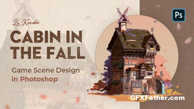 Wingfox Game Scene Design in Photoshop Cabin in the Fall