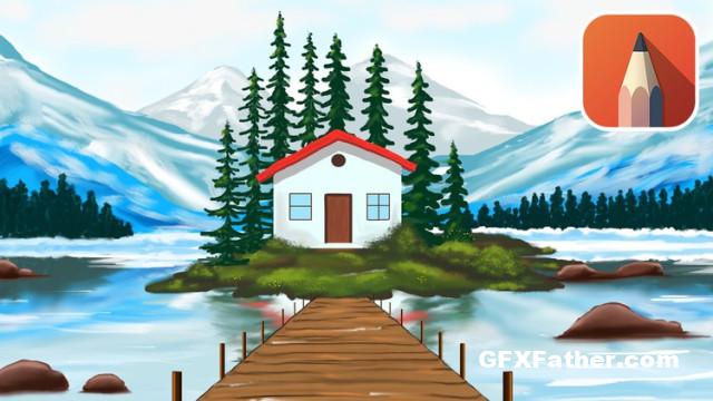 Udemy Learn Lake House Digital Painting using Autodesk Sketchbook