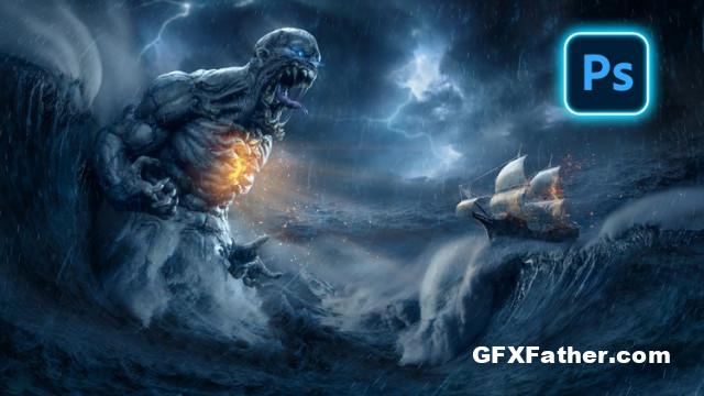 Udemy Photoshop advanced manipulation course The Ocean Monster