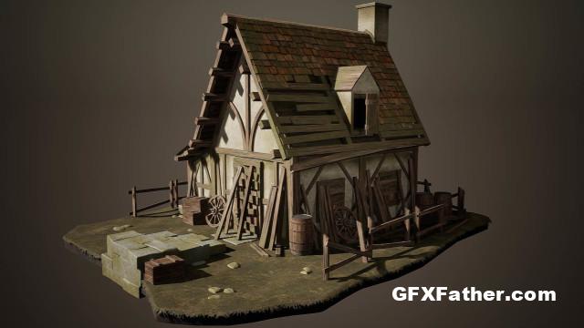 ArtStation Creating a Realistic Cabin House for Game in Blender
