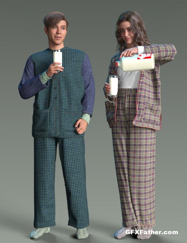 dForce Comfy Pajama Set for Genesis 9, 8, and 8.1 Free Download