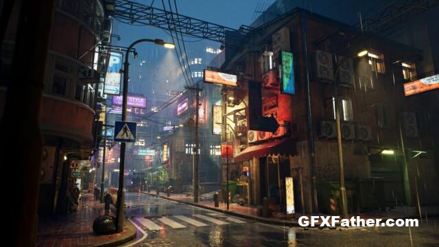 Unreal Engine Rainy Neon Streets