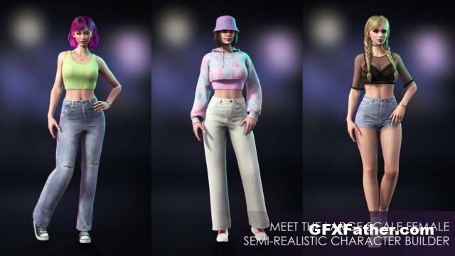 Unreal Engine Casual Wear Girls Pack 1 - Streetwear Modern Realistic Stylized Woman Character
