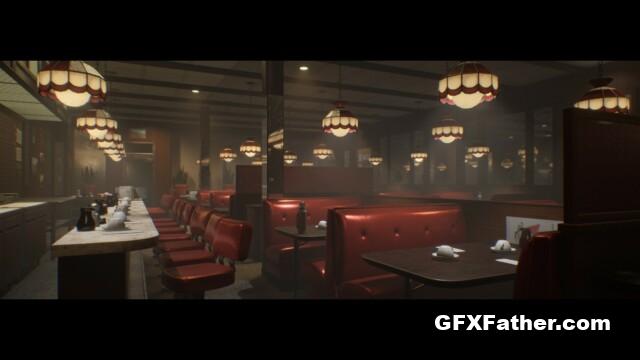 Unreal Engine Double Triangle Diner Restaurant