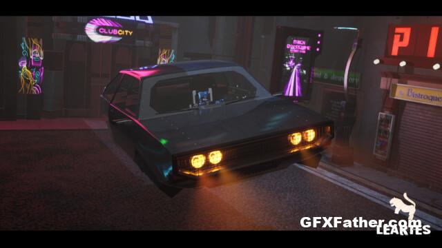 Unreal Engine Driveable / Animated Retro Cyberpunk Hover Car