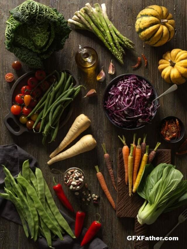 Karl Taylor Photography - Healthy living flat lay Raw vegetables