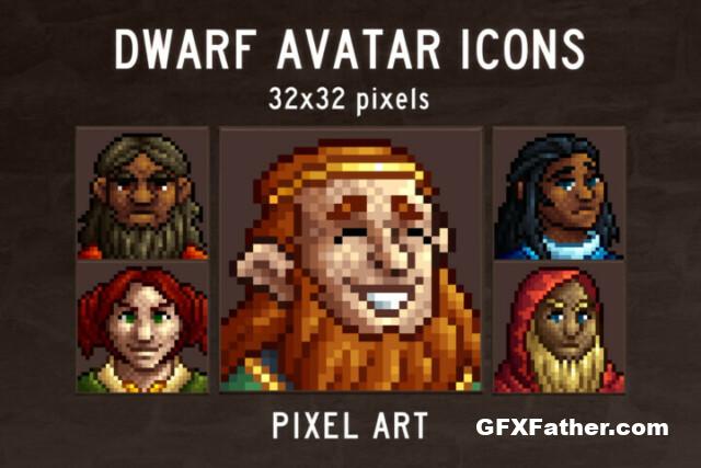 Unity Asset Dwarf Avatars 32x32 Pixel Icon Pack