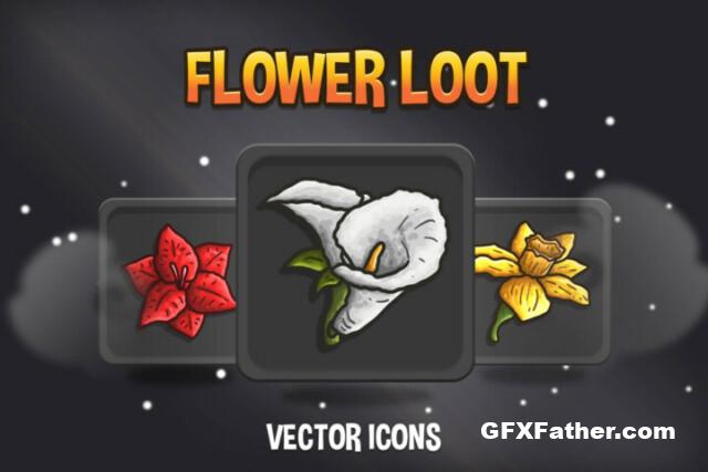 Unity Asset Flower Loot Vector RPG Icons Pack
