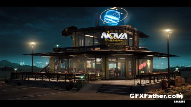 Unreal Engine Nova Space Burgers - Cyberpunk Abandoned Restaurant - Space Bar + ULAT