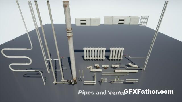 Unreal Engine Post Soviet Pipes and Vents UE
